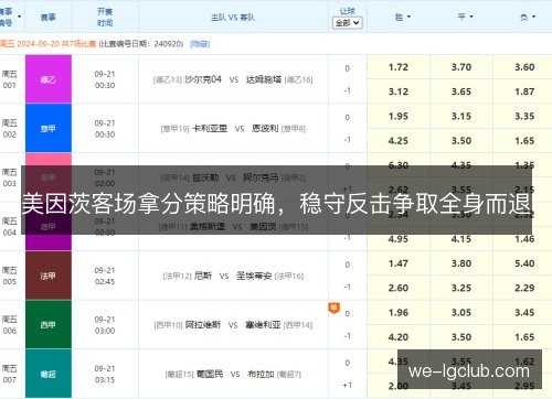 美因茨客场拿分策略明确,稳守反击争取全身而退 美因茨客场拿分策略明确,稳守反击争取全身而退